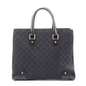 Gucci GG Canvas Leather Handbag Black